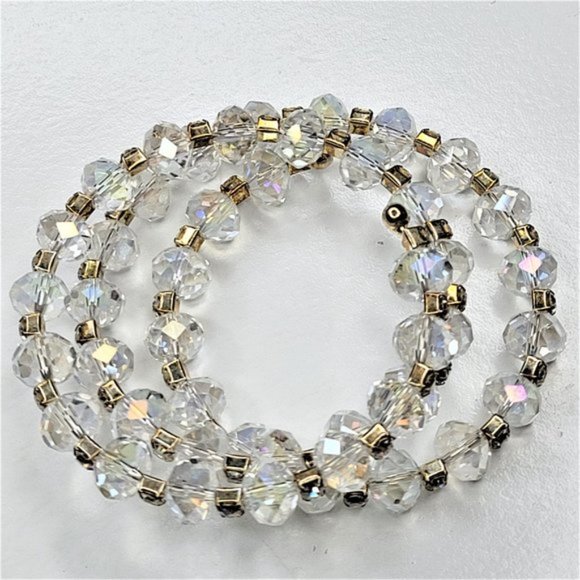 Clear Sparkling Fashion Crystal Glass Wrap Around Bracelet - Picture 5 of 7